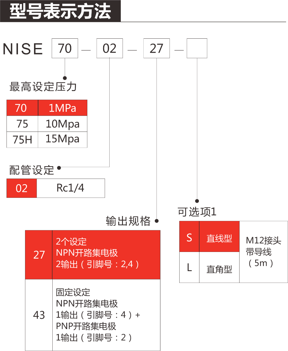 NISE70型號(hào)表